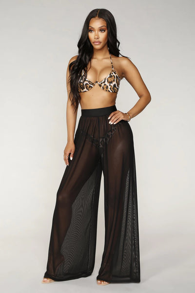 Mesh Sheer Beach Sexy Swimwear Coverup Pant - Shop Cheap Sexy Bras, Panties, Lingerie, Nightwear & Swimwear - Chic Luxe Fashions