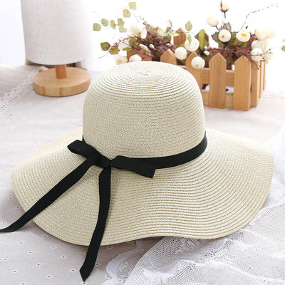 Women Summer Sun Hat Big Wide Brim Straw Hat Foldable Leisure Panama Hat Sun Block UV Protection Beach Hats for Women 2022 - Shop Cheap Sexy Bras, Panties, Lingerie, Nightwear & Swimwear - Ch