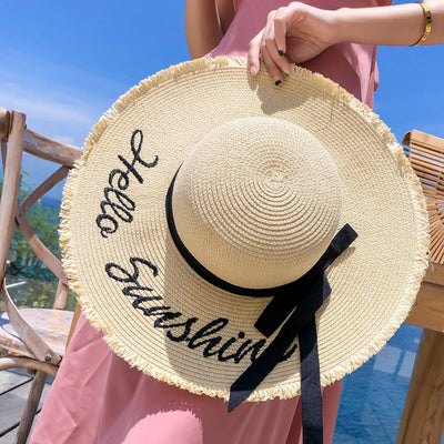 Embroidered Wide Brim Beach Hat for Women - Shop Cheap Sexy Bras, Panties, Lingerie, Nightwear & Swimwear - Chic Luxe Fashions